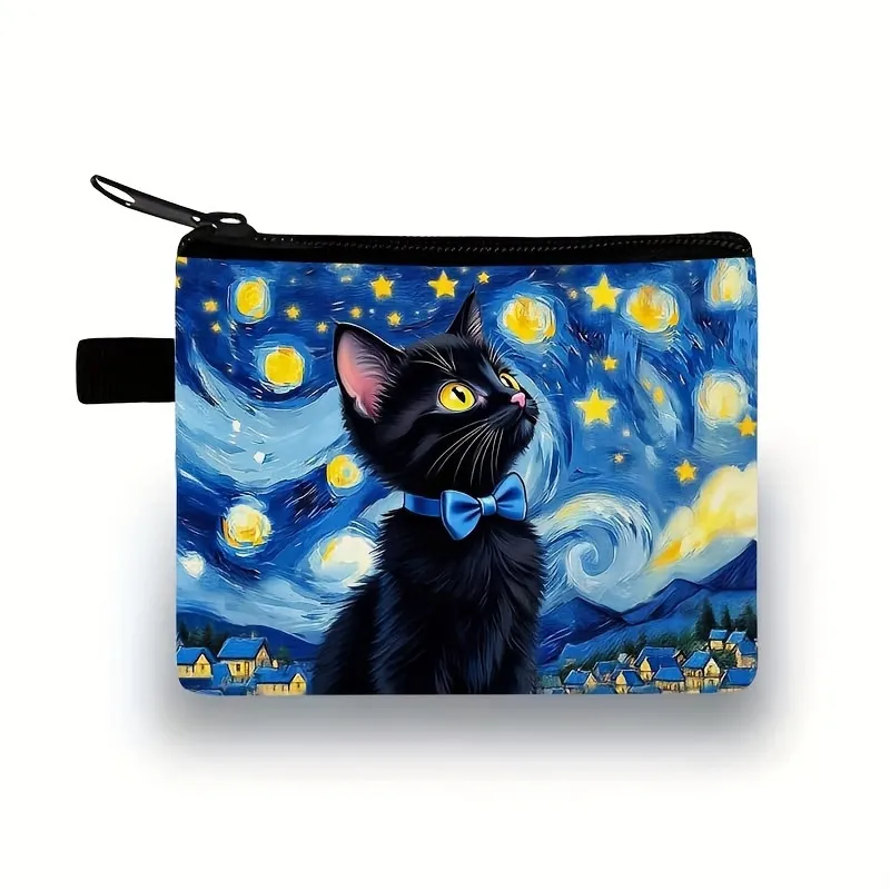 Creative Cat Print Coin Oxford Wallet for Kids