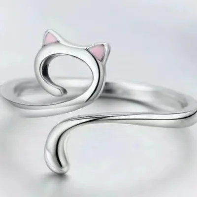 Personalized Cat Simple Metal Adjustable Ring