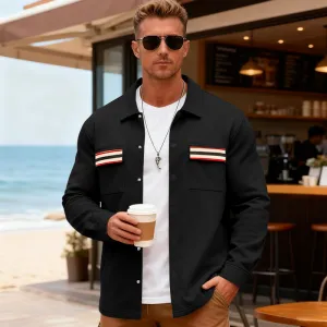 Men Fall Winter Casual Fleece Lapel Cardigan Long Sleeve Jacket