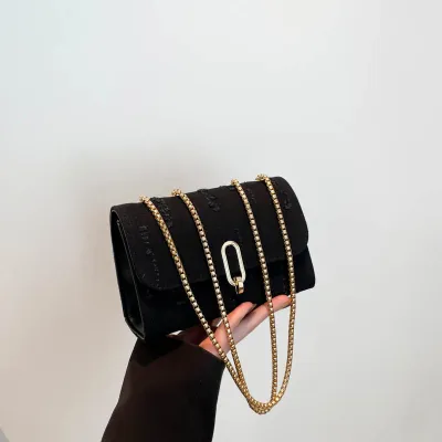 Fashion Chain Hole Shoulder Bag Street Trend Small Cloth Shoulder Bag