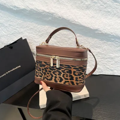 Fashion Cylinder Stitching Color PU Soft Shoulder Bag