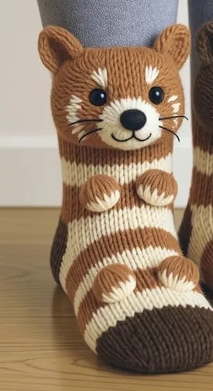 Knitted Animal Floor Socks Unisex