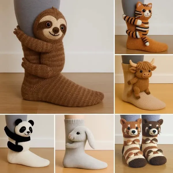 Knitted Animal Floor Socks Unisex