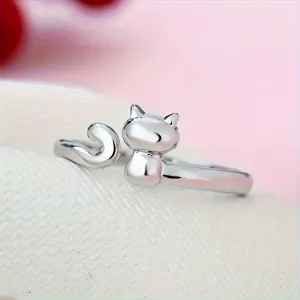 Women's Fashion Simple Cute Cat Ring Alloy