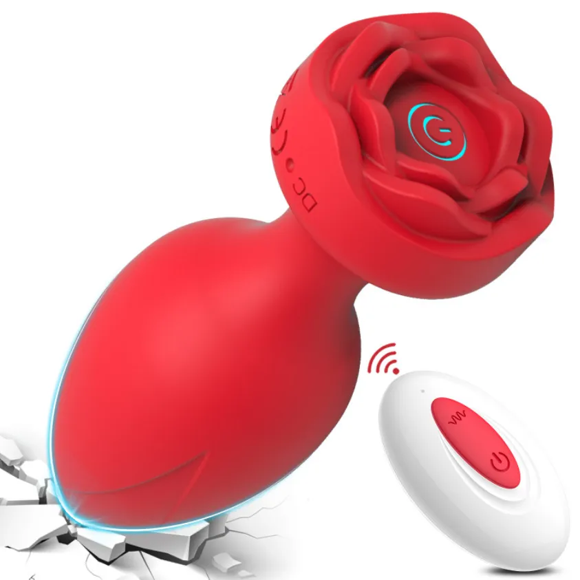 Adult Sex Toys Rose Anal Plug Charging Remote Control Vibration Sexy Lingerie Accessories