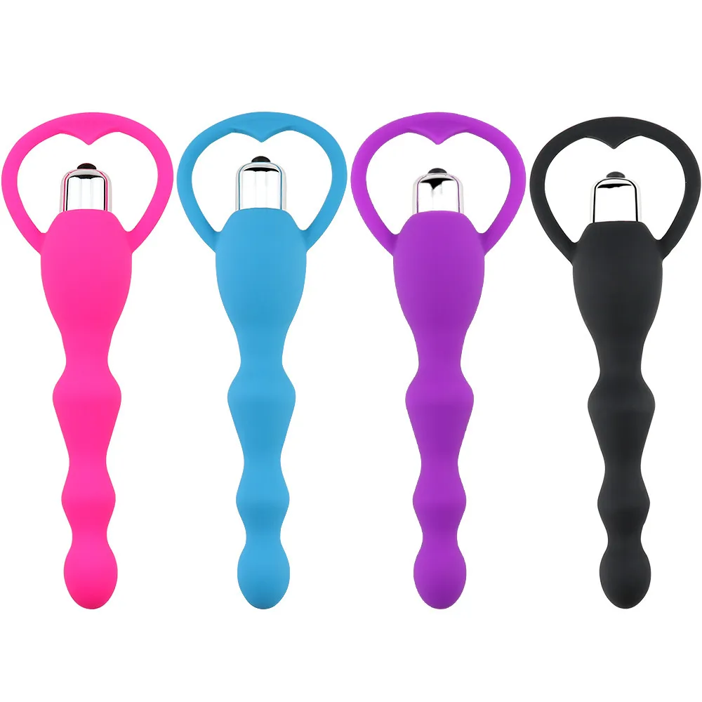 Adult Sex Toys Silicone Vibrating Beads Electric Stick Anal Plug Sexy Lingerie Accessories