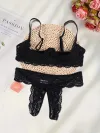 Black-Lace Open Crotch Set