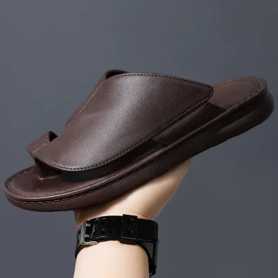 Men Fashion Simple Solid Non-Slip Flip-Flops Soft Bottom Slippers