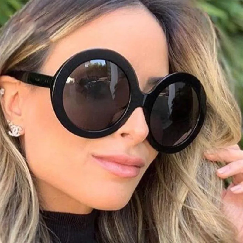 Women Fashion Oval Big Frame Sunglasses