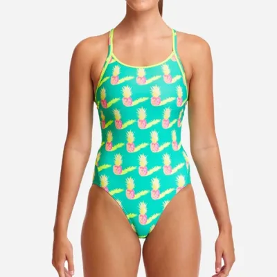 Women's Printed Spaghetti Strap Backless Tight Racing Swimsuit