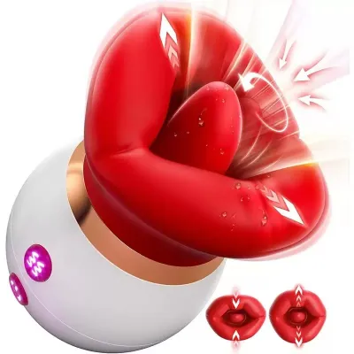 Hand-Held Rotating Tongue Licker Female Breast Teasing Breast Sucking Sex Toy