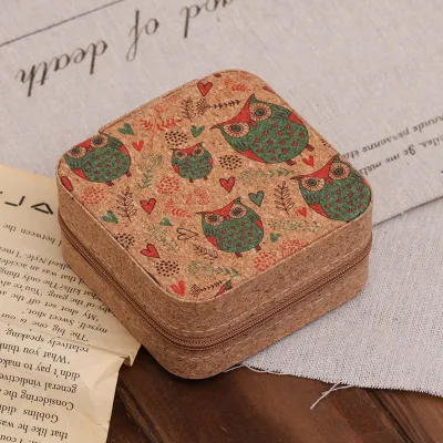 Fashion Retro High-Grade Printed Portable Leather Jewelry Box