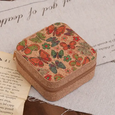 Fashion Retro High-Grade Printed Portable Leather Jewelry Box
