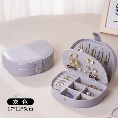 Fashion High-Grade PU Leather Jewelry Box Simple And Modern Desktop 2 Layer