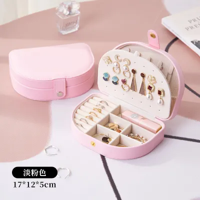 Fashion High-Grade PU Leather Jewelry Box Simple And Modern Desktop 2 Layer