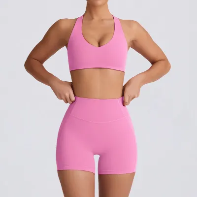 Women's Quick-Drying Yoga Sports Two-Piece Set with Bra and Micro-Pants