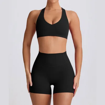 Women's Quick-Drying Yoga Sports Two-Piece Set with Bra and Micro-Pants