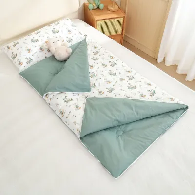 Kids Boys Girls Fashion Cute Cartoon Pure Cotton 75*180cm Envelope Sleeping Bag with Nylon Zipper