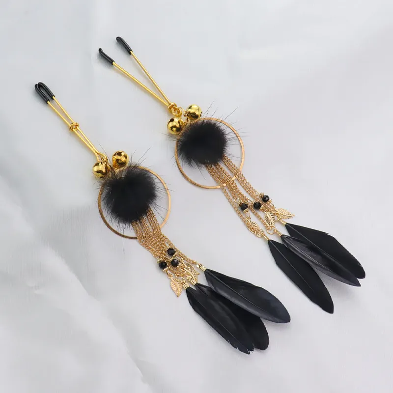 Adult Sex Toy SM Feather Breast Clip