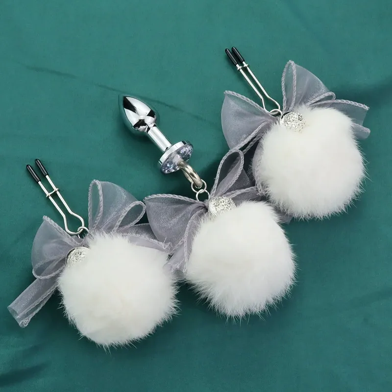 Adult Sex Toy SM Flirting Breast Clamp Anal Plug