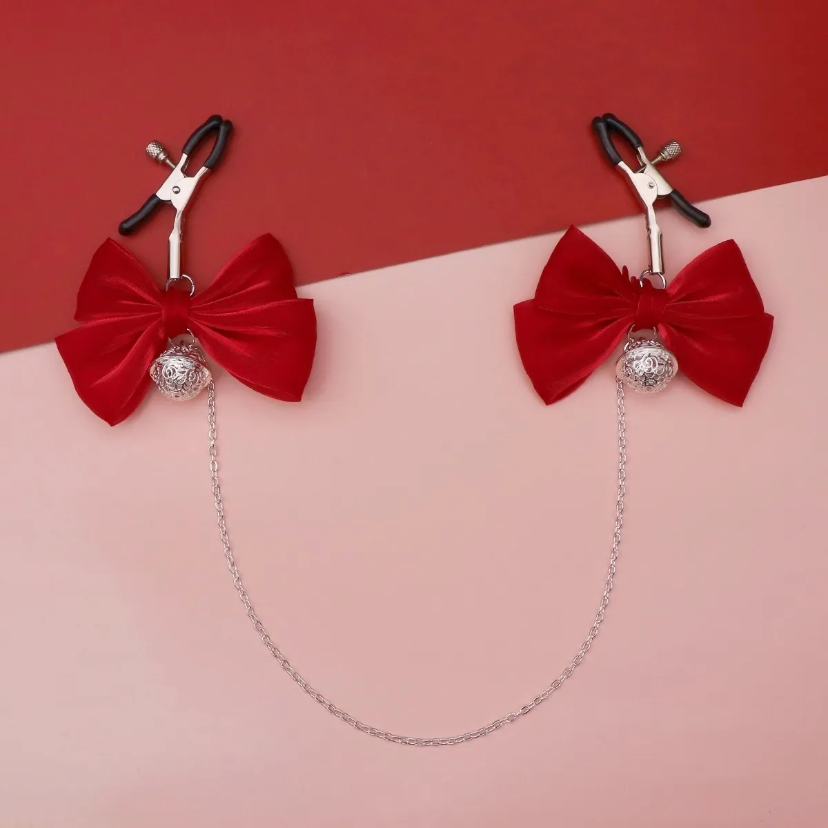 Adult Sex Toy Bow Bell Breast Clamp