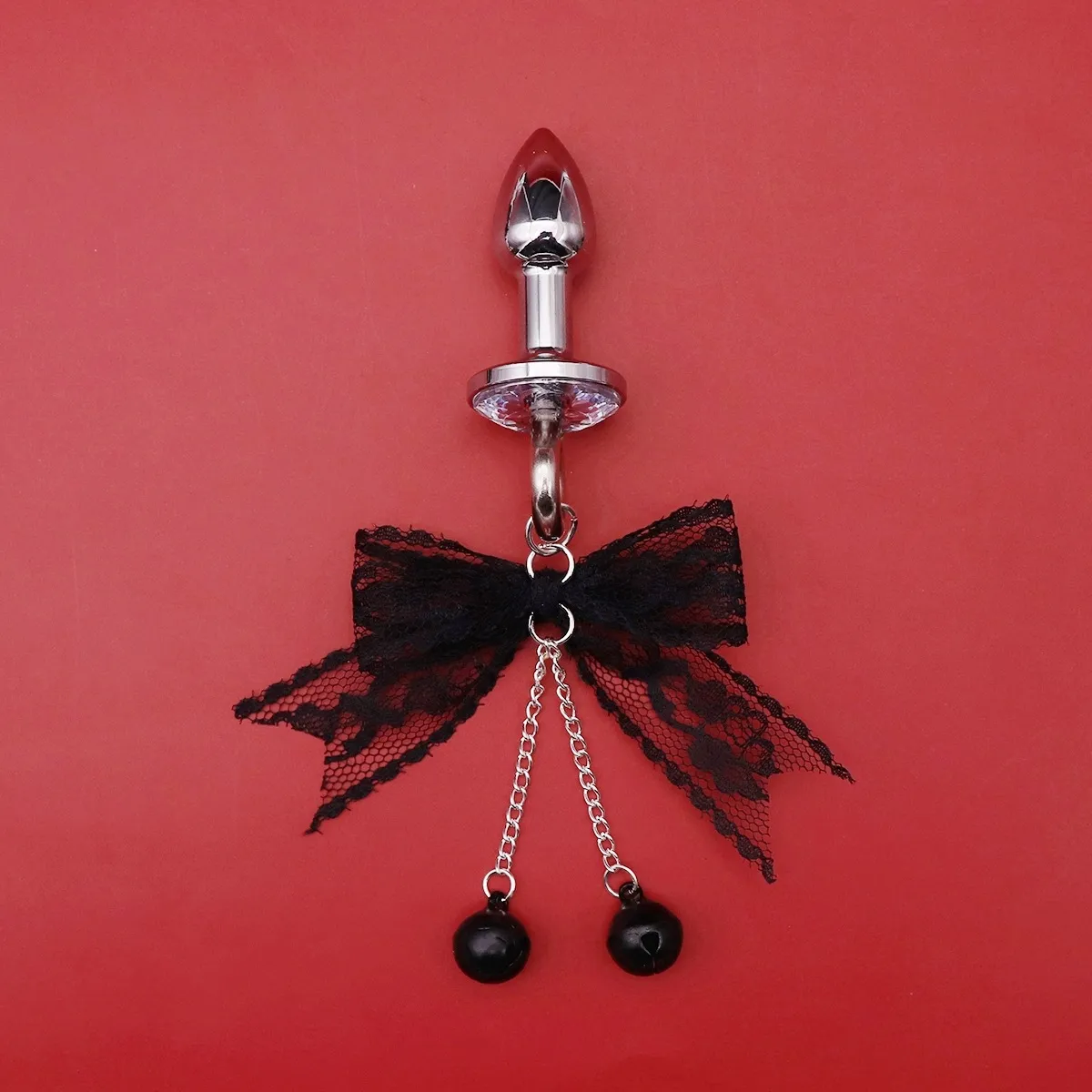 Adult Sex Toy Lace Bow Bell Anal Plug