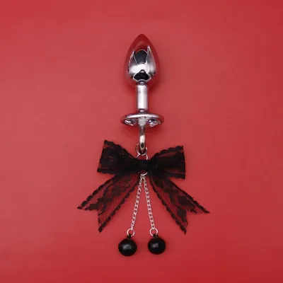 Adult Sex Toy Lace Bow Bell Anal Plug