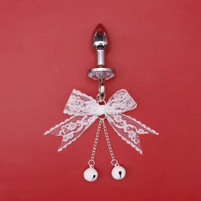 Adult Sex Toy Lace Bow Bell Anal Plug