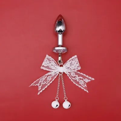 Adult Sex Toy Lace Bow Bell Anal Plug