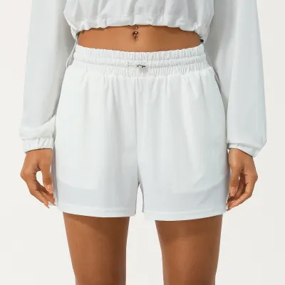 Women's Casual Sports Shorts Loose Fit Drawstring Mid-Waist Dark Stripe