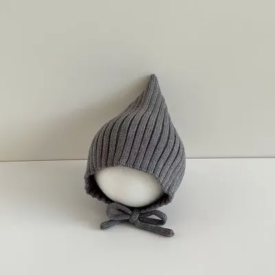 Kids Baby's Fashion Solid Color Knitted Warm Hat with Core-Spun Yarn