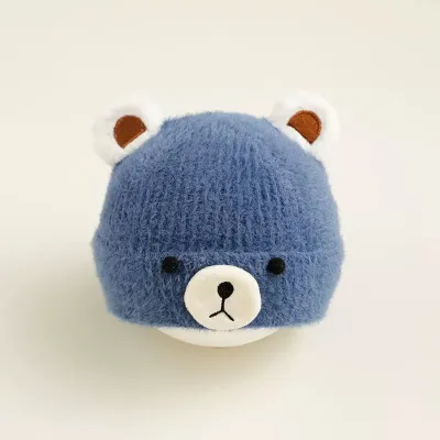 Kids Baby Fashion Cute Winter Warm Fox Fur Velvet Dome Hat