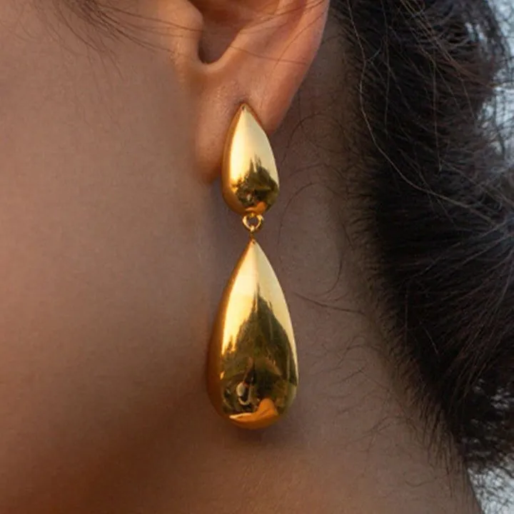 Fashion Geometric Water Drop Stainless Steel Earrings