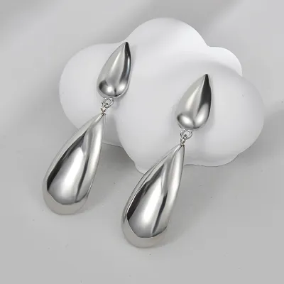 Fashion Geometric Water Drop Stainless Steel Earrings