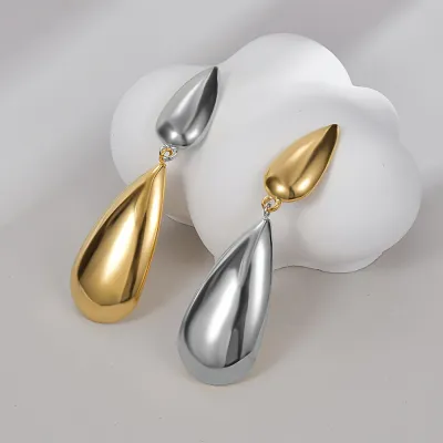 Fashion Geometric Water Drop Stainless Steel Earrings