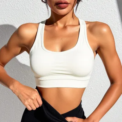 Women Casual Solid Color Yoga Sports Bra Vest