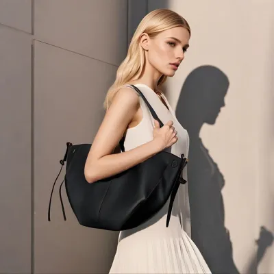 Women Fashion Casual Solid Color Leather Tote Bag