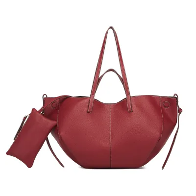 Women Fashion Casual Solid Color Leather Tote Bag
