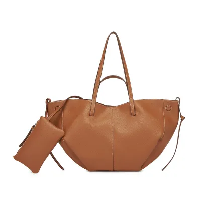 Women Fashion Casual Solid Color Leather Tote Bag