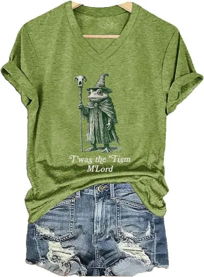 Women Casual V-Neck Short-Sleeve T-Shirt with 3D Digital Printing