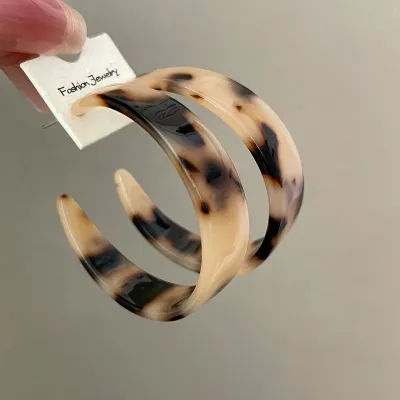 Women Fashion Autumn Winter Leopard C-Shaped 925 Silver Earrings
