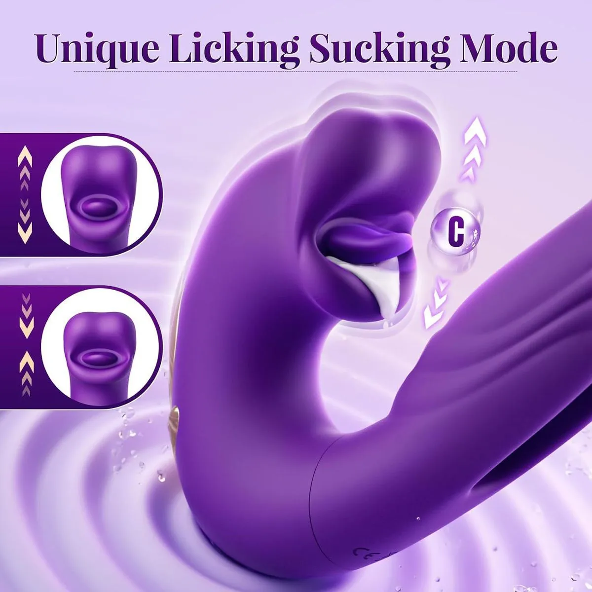 Women Adult Sex Toy Three-In-One Mouth Beat Vibrator Tongue