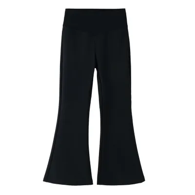 Kids Girls Fashion Spring Autumn Solid Color High Waist Flared Long Pants