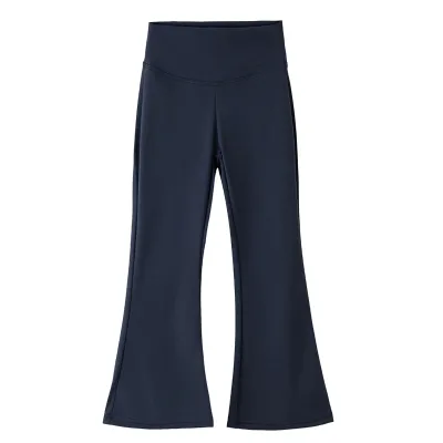 Kids Girls Fashion Spring Autumn Solid Color High Waist Flared Long Pants