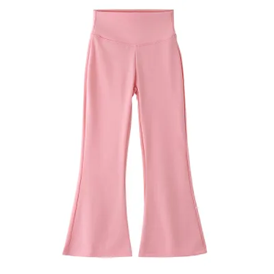 Kids Girls Fashion Spring Autumn Solid Color High Waist Flared Long Pants