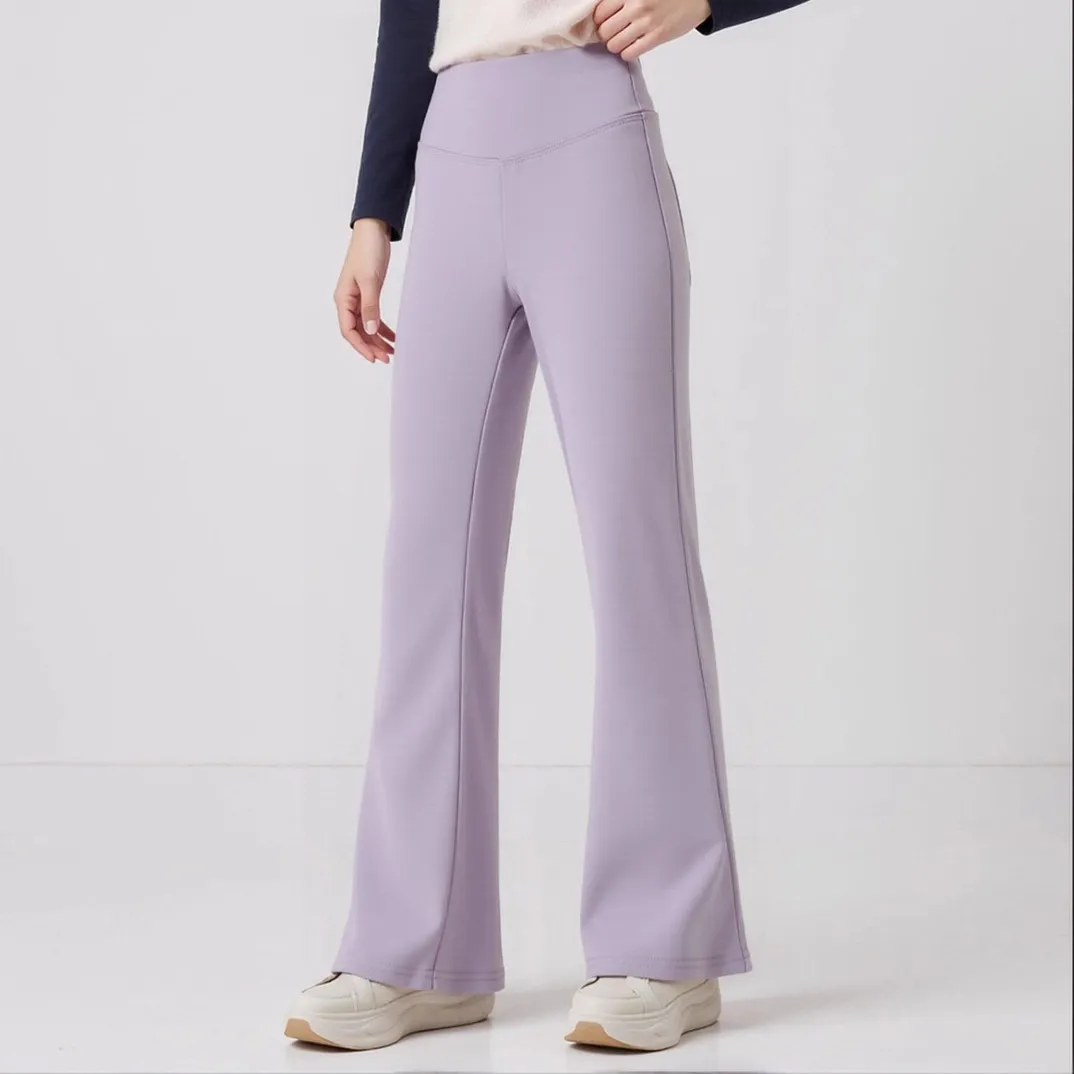 Kids Girls Fashion Spring Autumn Solid Color High Waist Flared Long Pants