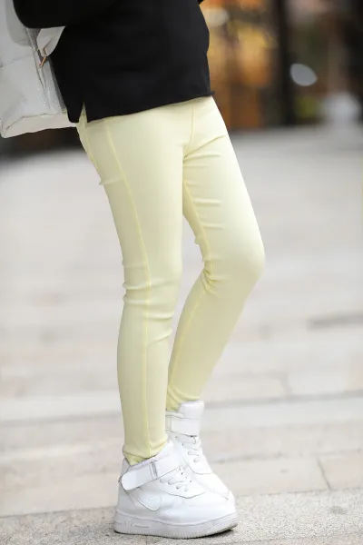 Kids Girls Fashion Casual Solid Color Tight Cotton Denim Jeans