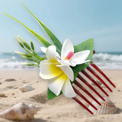 Hawaii Egg Flower Hair Comb Seaside Beach Vacation Hair Accessories