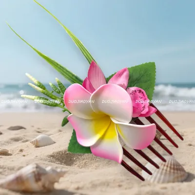 Hawaii Egg Flower Hair Comb Seaside Beach Vacation Hair Accessories