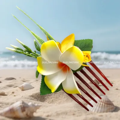 Hawaii Egg Flower Hair Comb Seaside Beach Vacation Hair Accessories